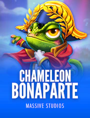 Juego con personaje camaleónico y estilo llamativo para catálogo.